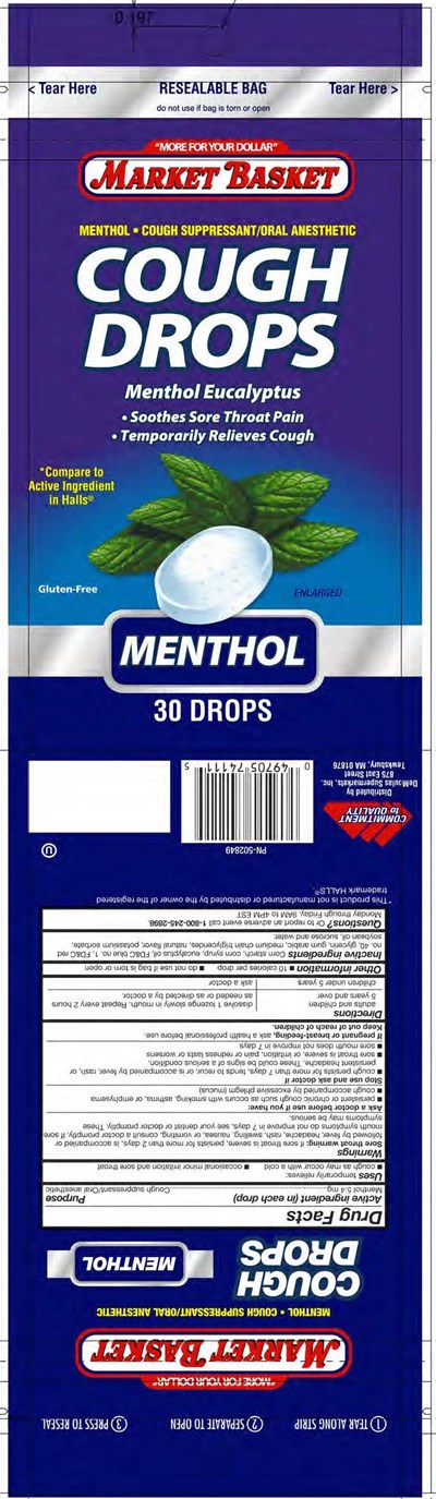 Market Basket Menthol 30ct Cough Drops - Market Basket Menthol 30ct 502849 3 12 2021